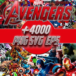 Avengers Clipart Bundle: 4000+ Superhero PNGs (Digital Download)
