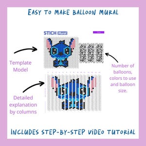 Modello per palloncini a punto croce, download immediato, include tutorial video