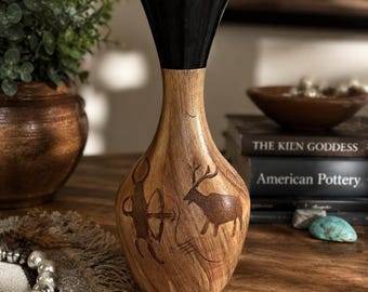Signed Julia Blackhorse Navajo Carved Pottery Vase