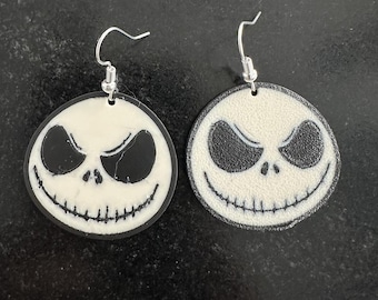 Jack Skellington Earrings | 3D Printed | Gift for Jack Fans | Lightweight & Handmade