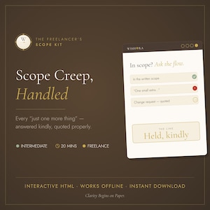Freelancer Scope Kit | Stop scope creep, scripts voor wijzigingsverzoeken (direct te downloaden)
