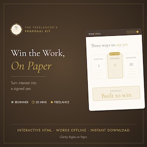 Freelance Proposal Kit | Interactive HTML Builder, Offline Use, Win Clients