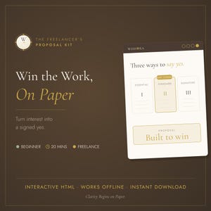 Freelance Proposal Kit – Interactive HTML Builder, Offline Use, Win Clients