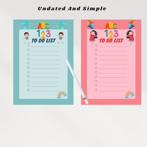 To Do List For Kids Planner For Kids Kid Chore Chart Daily Planner for Kids Weekly Kids Planner 2 x PDF A4 Size Printable Files
