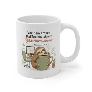 Rolig sengångarmugg, Innan min första kaffe är jag bara en skärmsläckare, Kontorsmugg för griniga morgonmänniskor, Present till kollega 330 ml