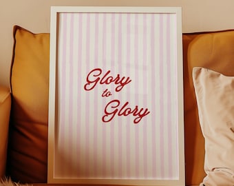 Impressão "Glória à Glória": Arte de parede cristã moderna (Download digital)