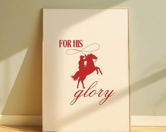 Impressão artística de cowboy cristão: Para a Sua Glória (Download Digital)