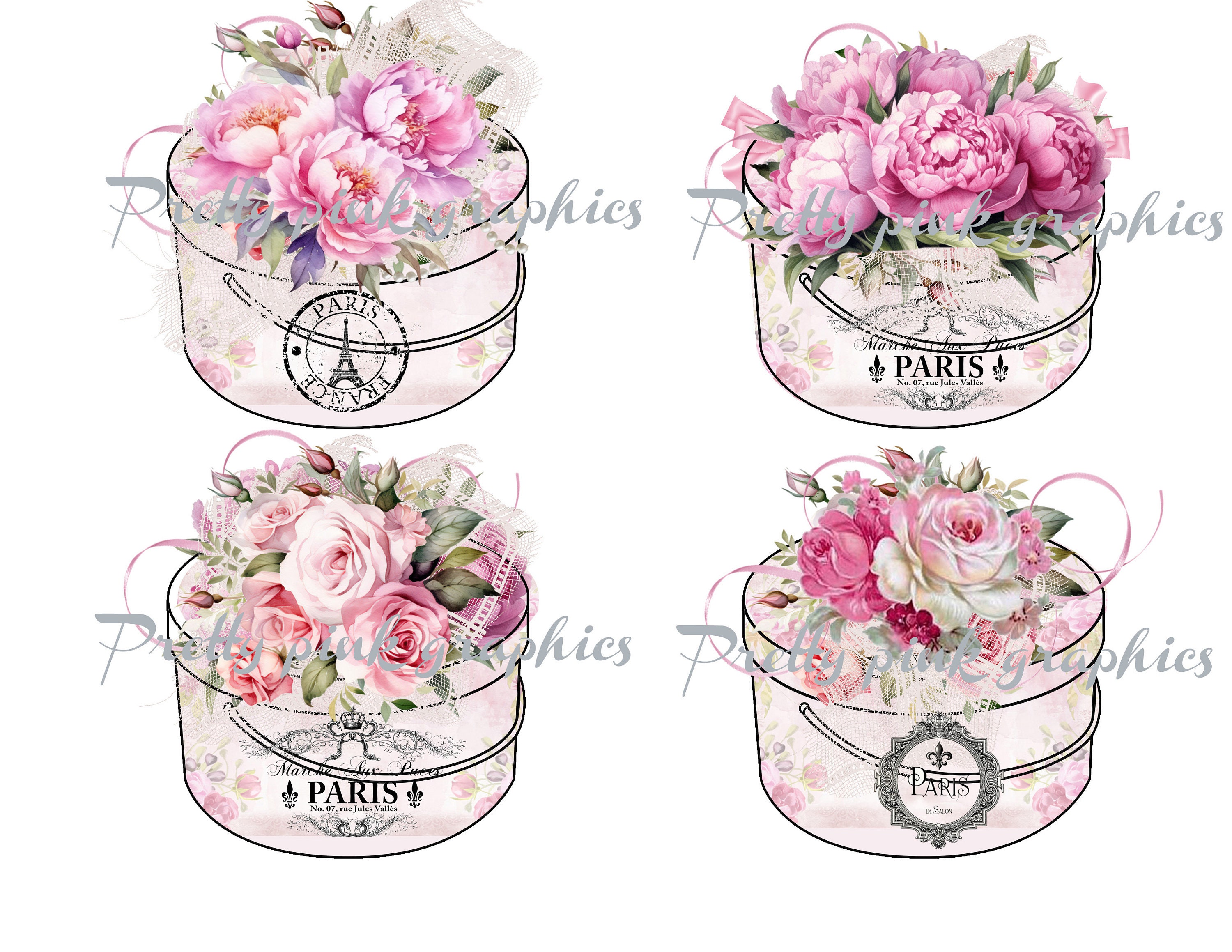 Mid-century Vintage Hat Box with Rose Design On Yop. French. Vintage Hat Boxes - Etsy main image 3