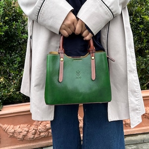 Italian Hand and crossbody bag, Italian leather elegant handbag for women Made in Italy Florence