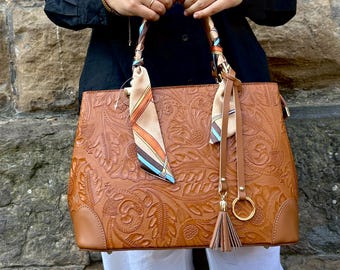 Borsa tote in pelle italiana: borsa da lavoro da donna fatta a mano, Firenze