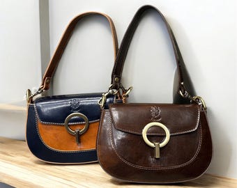 Bolso bandolera de piel italiana hecho a mano, bolso de hombro