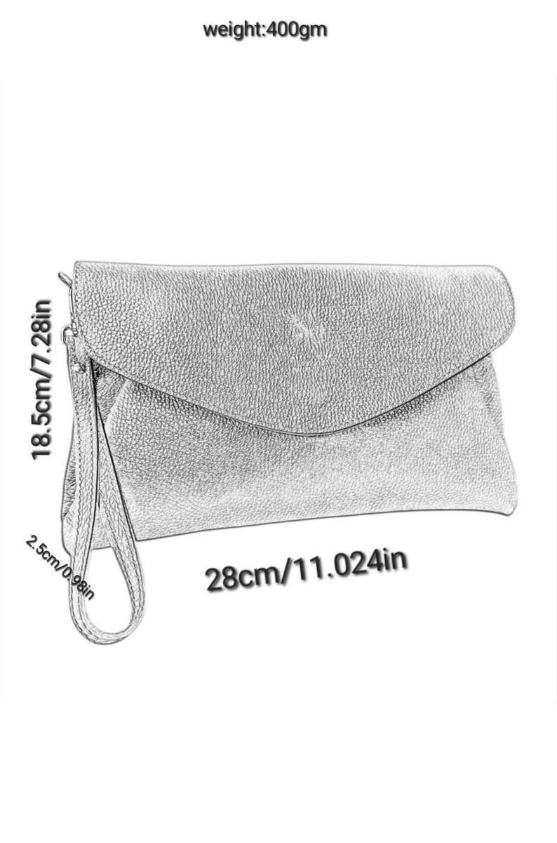 Pleated Italian Leather Clutch/Crossbody Bag in Orange main image 1