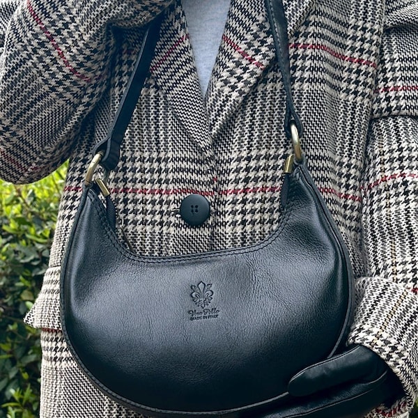 Borsa a tracolla in pelle italiana: borsa a mano in pelle di vacchetta fatta a mano