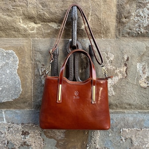 Handmade Italian Leather Tote Bag: Everyday Work Bag