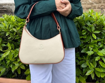 Bolso bandolera de piel italiana hecho a mano: Florence Cowhide