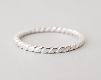 Silver Ring minimalist ring Twist Ring Sterling Silver Pattern Ring sterling stacking rings