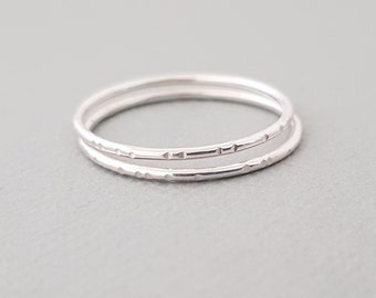 Super Thin Silver Ring delicate ring for women Notched Band handmade rings minimalist ring 925 sterling silver