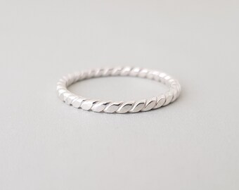 Silver Ring minimalist ring Twist Ring Sterling Silver Pattern Ring sterling stacking rings