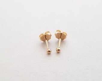 Minimalist Earrings tiny Gold Studs 1 pair 14k gold filled 2 mm ball studs minimalist earrings dainty gift for mum
