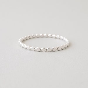 Sterling Silver Bead Ring dainty stacking ring thin Thumb band minimalist jewellery for women