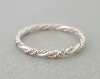 Triple Twist Ring sterling silver ring stacking ring gifts for her mum girlfriend sister best friend