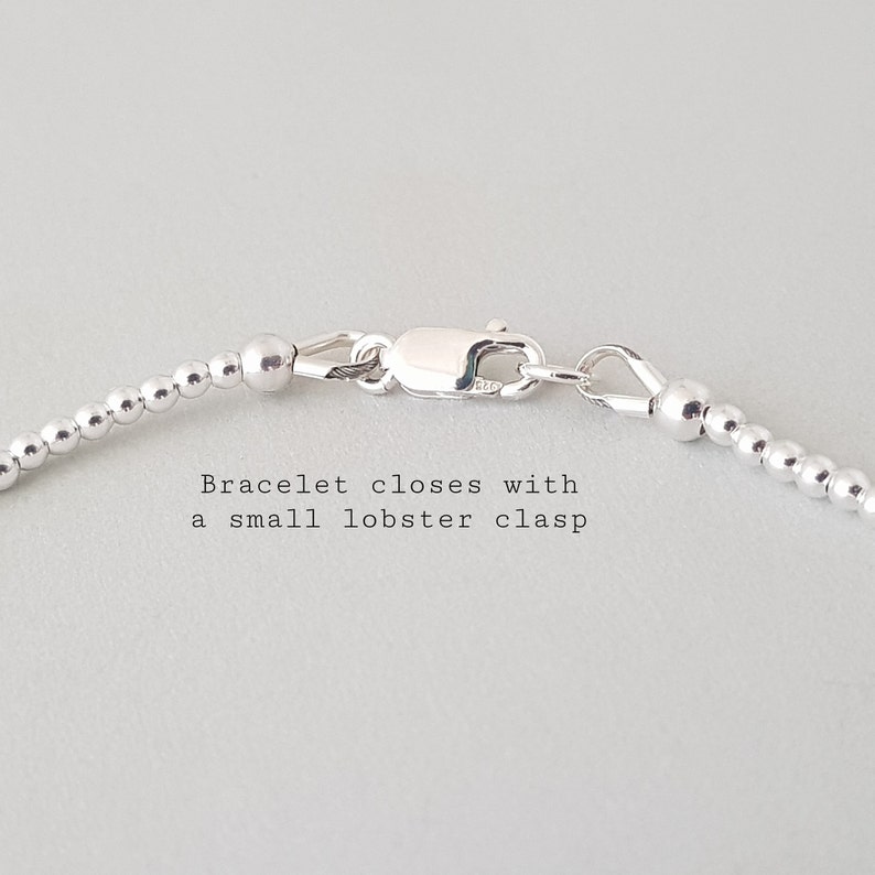 Silver Beaded Bracelet stackable friendship beads bracelets minimalist Valentine's Day gift for her bestie image 8