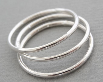 SUPER THIN Silver Midi Ring smooth round boho pinky ring tiny sterling silver band