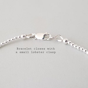 Sterling Silver Beaded Bracelet for women, Dainty Stackable Bracelets, best friend gift, minimalist layered jewelry for her image 8