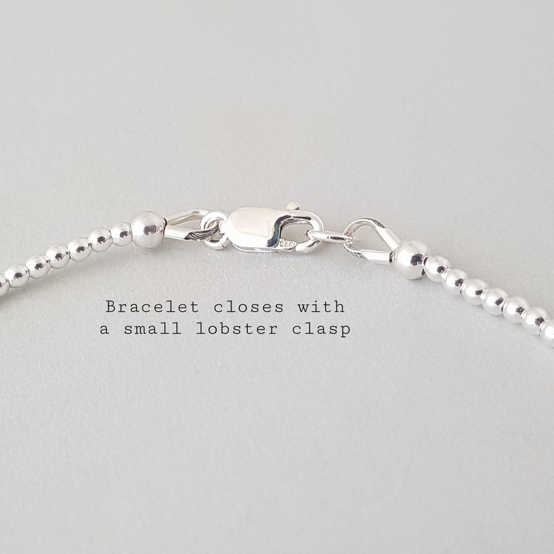 Sterling Silver Beaded Bracelet for women, Dainty Stackable Bracelets, best friend gift, minimalist layered jewelry for her image 8