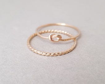 Gold Ring Set Love Knot Ring mother's day gift 14k Gold Filled Jewellery for women Best Friend gift