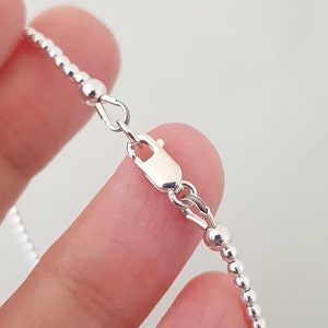 Silver Beaded Bracelet stackable friendship beads bracelets minimalist Valentine's Day gift for her bestie image 9