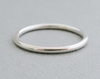 Plain Silver Ring Band minimalist 14 gauge thick Thumb Ring simple Stacking Ring smooth polished silver band