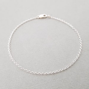 Silver Bracelet dainty chain plain sterling silver bracelet minimalist gifts for women