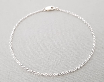 Silver Bracelet dainty chain plain sterling silver bracelet minimalist gifts for women