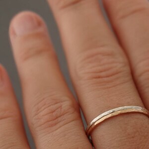 Super Thin Rings 14k Rose gold filled and Sterling Silver set of 2 minimalist gift for women Australia image 2