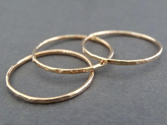 Thin Gold Rings 14 k Gold Filled Ring Stacking Rings skinny