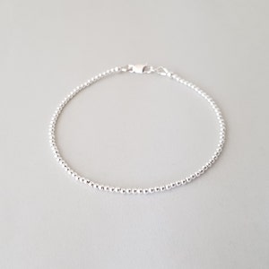 Silver Beaded Bracelet stackable friendship beads bracelets minimalist Valentine's Day gift for her bestie image 7