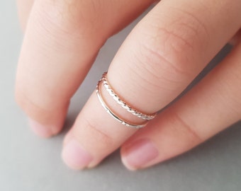 Midi Rings Set sterling silver minimalist stacking rings layered jewellery midi ring pinky ring friendship ring