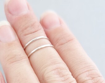 Midi Ring set sterling silver minimalist stacking rings thin silver ring dainty body jewellery toe ring pinky ring