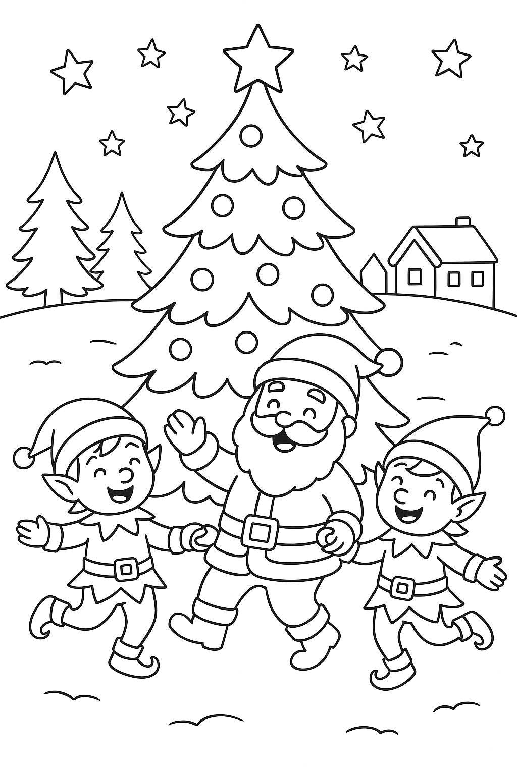60 Weihnachts-Ausmalbilder für Kinder – PDF-Set A4 | Hiver, Elfen