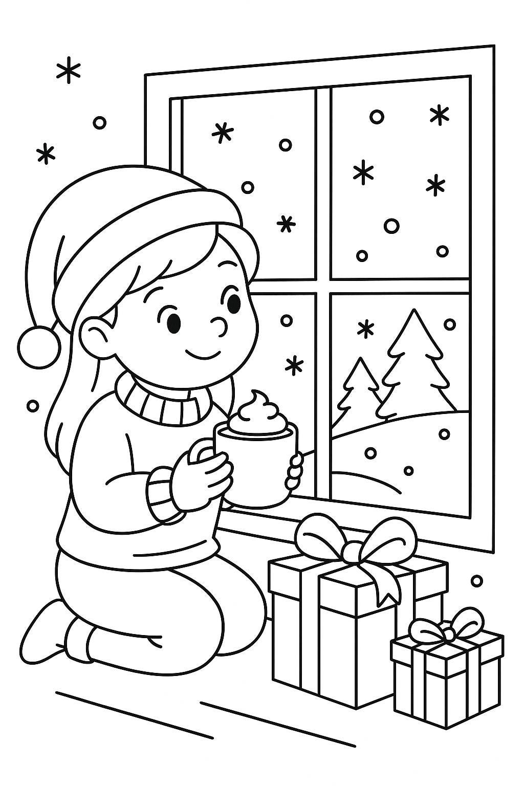 60 Weihnachts-Ausmalbilder für Kinder – PDF-Set A4 | Hiver, Elfen