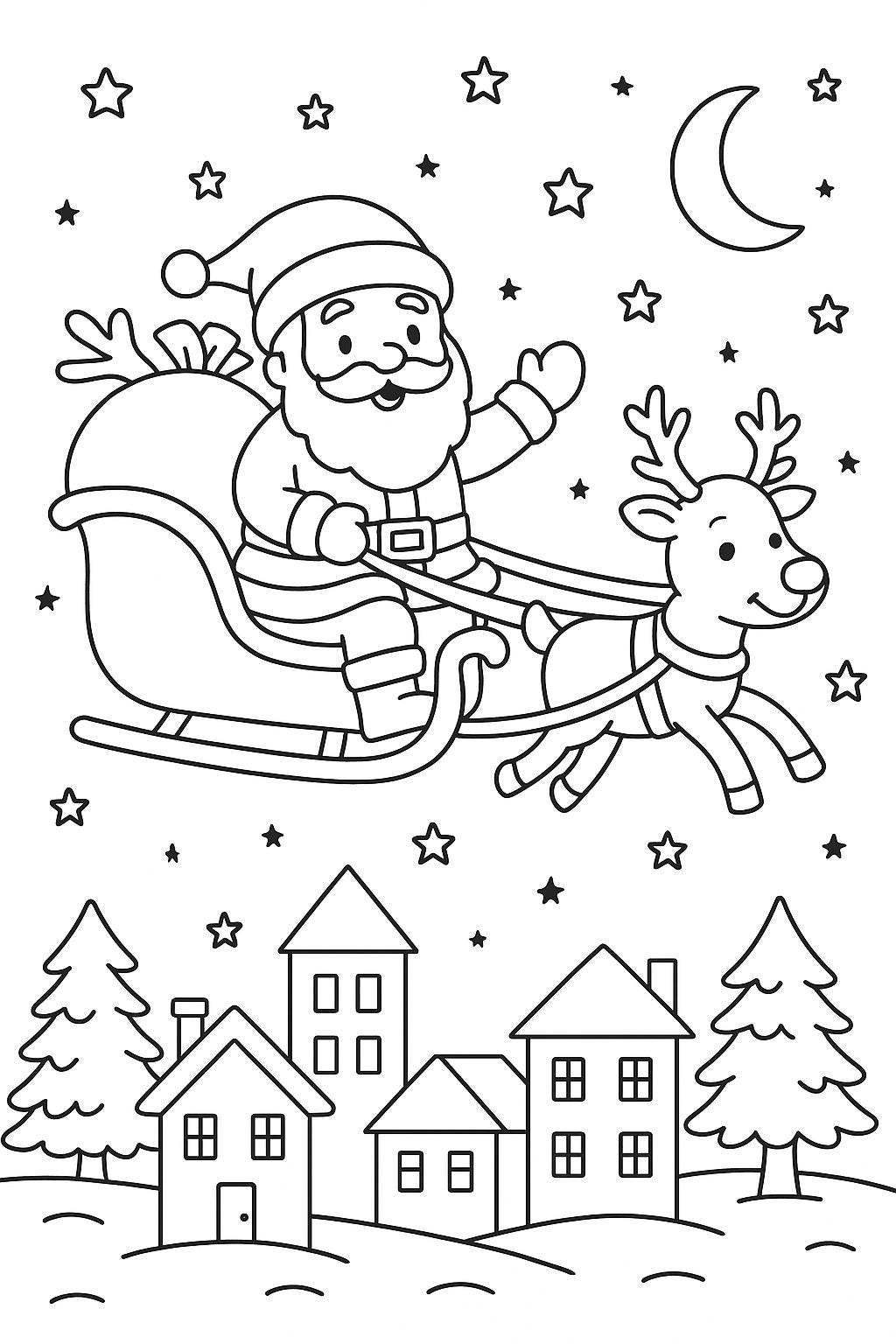 60 Weihnachts-Ausmalbilder für Kinder – PDF-Set A4 | Hiver, Elfen