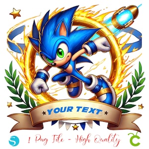 Sonic Birthday Banner, Sonic Png, Sonic Clipart Png, Sonic Silhouette, Baby shirt Diy, Sonic Sublimation, Kids Shirt PNG, Sonic Shirt Diy