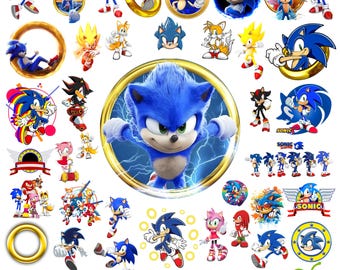 Pacchetto Sonic Png, Alta Qualità, Clipart Sonic Png, Silhouette Sonic, Compleanno Sonic, Stampa Sonic, Maglietta per bambini fai da te, Maglietta per bambini con stampa Sonic Png