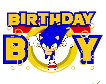 Sonic anniversaire Svg, Sonic Svg Cricut, Sonic Png, chemise garçon Png, Sonic chemise DIY svg anniversaire chemise svg, chemise bébé garçon Svg Sonic Clipart Png