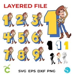 Toy Story Birthday Numbers Svg Cricut Toy Story Png Printable Birthday Numbers PNG Toy Story Personalized Shirt Diy Toy Story Svg Clipart