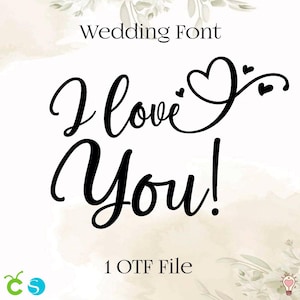 Fonte de casamento com caudas, fonte romântica com corações, fonte cursiva otf, fonte de caligrafia, fonte de script, fonte manuscrita para Cricut, fonte de amor