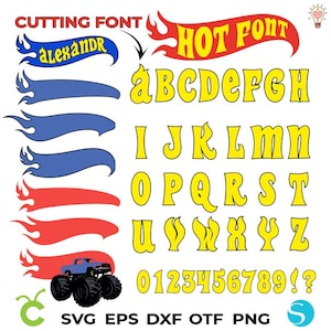 Cars Letters SVG Cricut, Cars font Otf, Monster Trucks SVG PNG, Personalized logo, Kids font svg, Cars Layered file Birthday font, Baby font