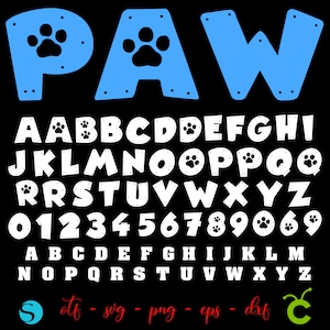 Paw Letters SVG Cricut, Paw Font otf, Dog font svg, Paw svg Cricut, Dog letters SVG, Dog shirt Svg, Dog Alphabet SVG, Dog Svg Cut, Baby font
