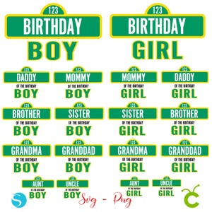 Street Birthday Banner Bundle, Street SVG Cricut Layered, Street PNG Print Personalized Shirt Diy, Birthday Shirt svg, Family Birthday Svg